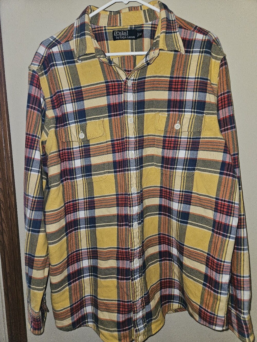 Polo by Ralph Lauren Yellow Plaid Button-Down Soft Flannel